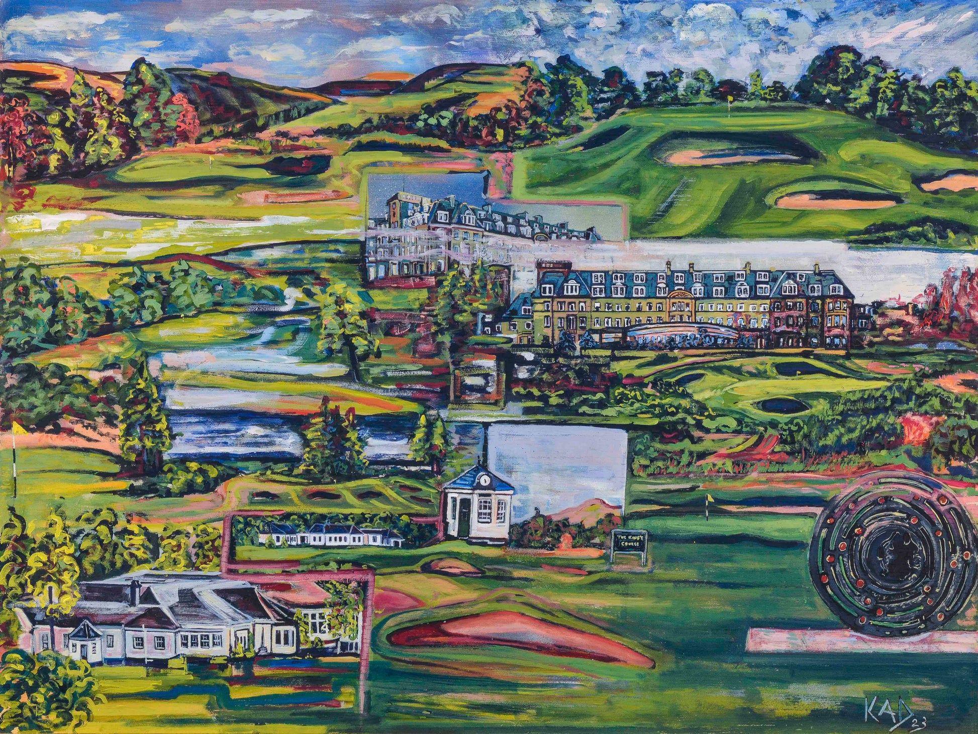 Gleneagles hotel and the Kings course painting